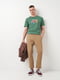 Темно-бежевые брюки кэжуал с карманами | 6844356 | фото 2