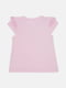 Розовая хлопковая футболка с оборками | 6844403 | фото 2