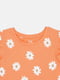 Помаранчева бавовняна футболка в квітковий принт. | 6844426 | фото 3