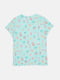 Пижамная футболка бирюзового цвета в принт | 6844520 | фото 2