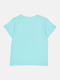 Бавовняна футболка бірюзового кольору з принтом | 6844525 | фото 2