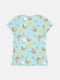 Пижамная футболка бирюзового цвета в принт | 6844570 | фото 2