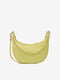 Шкіряна сумка-багет лимонного кольору | 6838332 | фото 2