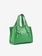 Зеленая кожаная сумка тоут | 6838443 | фото 3