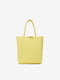 Шкіряна сумка шопер лимонного кольору | 6838472 | фото 2