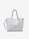 Белая кожаная сумка шопер на молнии | 6838476 | фото 2
