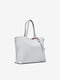 Белая кожаная сумка шопер на молнии | 6838476 | фото 3