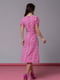 Малинова ретро сукня з кольоровим принтом і розрізом | 6845025 | фото 3