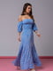 Бавовняна блакитна сукня з двома розрізами | 6845028 | фото 2