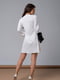 Біла коротка сукня з розкльошеними рукавами | 6845034 | фото 3