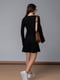 Чорна коротка сукня з розкльошеними рукавами | 6845035 | фото 3