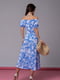 Квіткова блакитна сукня з відкритими плечима | 6845040 | фото 3