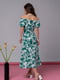Квіткова зелена сукня з відкритими плечима | 6845041 | фото 3