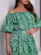 Зелена сукня з принтом і відкритими плечима | 6845074 | фото 4