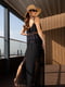 Чорна шифонова сукня з мереживом та розрізами | 6845081 | фото 3
