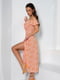 Бавовняна помаранчева сукня з розрізом на нозі | 6845087 | фото 2