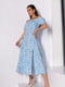 Біло-блакитна бавовняна сукня з розрізом | 6845089 | фото 2