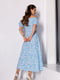 Біло-блакитна бавовняна сукня з розрізом | 6845089 | фото 3
