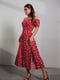 Червона ретро сукня з квіткової бавовни | 6845090 | фото 2