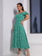 Зелена квіткова сукня з відкритими плечима | 6845092 | фото 2