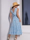 Бавовняна блакитна сукня з рюшами та воланом | 6845094 | фото 3