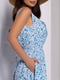 Бавовняна блакитна сукня з рюшами та воланом | 6845094 | фото 4