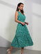 Зелена квіткова сукня з рюшами та воланом | 6845095 | фото 2