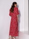 Червона бавовняна сукня-сорочка з бічними розрізами | 6845102 | фото 3