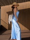 Блакитна шовкова сукня з відкритою спиною | 6845109 | фото 2