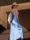 Блакитна шовкова сукня з відкритою спиною | 6845109 | фото 3