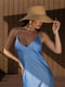 Блакитна шовкова сукня з відкритою спиною | 6845109 | фото 4