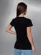 Чорна бавовняна футболка з силуетним малюнком | 6845278 | фото 3