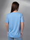 Блакитна футболка з блискучим написом | 6845287 | фото 3