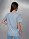 Блакитна вінтажна футболка з принтом | 6845306 | фото 3