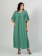 Зеленое платье А-силуэта с втачным рукавом | 6845361 | фото 3