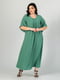 Зеленое платье А-силуэта с втачным рукавом | 6845361 | фото 4