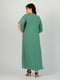 Зеленое платье А-силуэта с втачным рукавом | 6845361 | фото 6