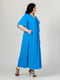 Синя сукня А-силуету з втачним рукавом | 6845362 | фото 3