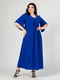 Сукня кольору електрик А-силуету з втачним рукавом | 6845363 | фото 2