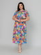 Різнокольорова сукня А-силуету в принт з коротким рукавом | 6845365 | фото 2