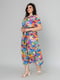 Різнокольорова сукня А-силуету в принт з коротким рукавом | 6845365 | фото 3
