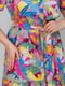 Різнокольорова сукня А-силуету в принт з коротким рукавом | 6845365 | фото 6