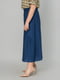 Синяя лляная широкая юбка со сборкой | 6845380 | фото 4