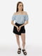 Жіноча коротка блуза M блакитний Divоn ЦБ-00219018 | 6840899 | фото 2