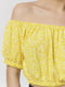Жіноча коротка блуза S жовтий Divоn ЦБ-00219019 | 6840900 | фото 2