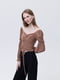 Жіноча блуза з довгим рукавом L бронзовий TILLE ЦБ-00233767 | 6840922 | фото 3