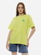 Жіноча футболка оверсайз S лимонний Dias ЦБ-00218104 | 6841713