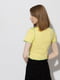 Жіноча коротка футболка L жовтий Divоn ЦБ-00219009 | 6841728 | фото 3
