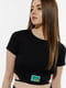 Жіноча коротка футболка M чорний Divоn ЦБ-00219013 | 6841731