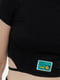 Жіноча коротка футболка M чорний Divоn ЦБ-00219013 | 6841731 | фото 2